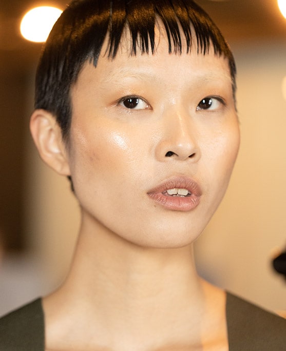 photos of models at the anOnlychild New York Fashion Week show with Estee Lauder